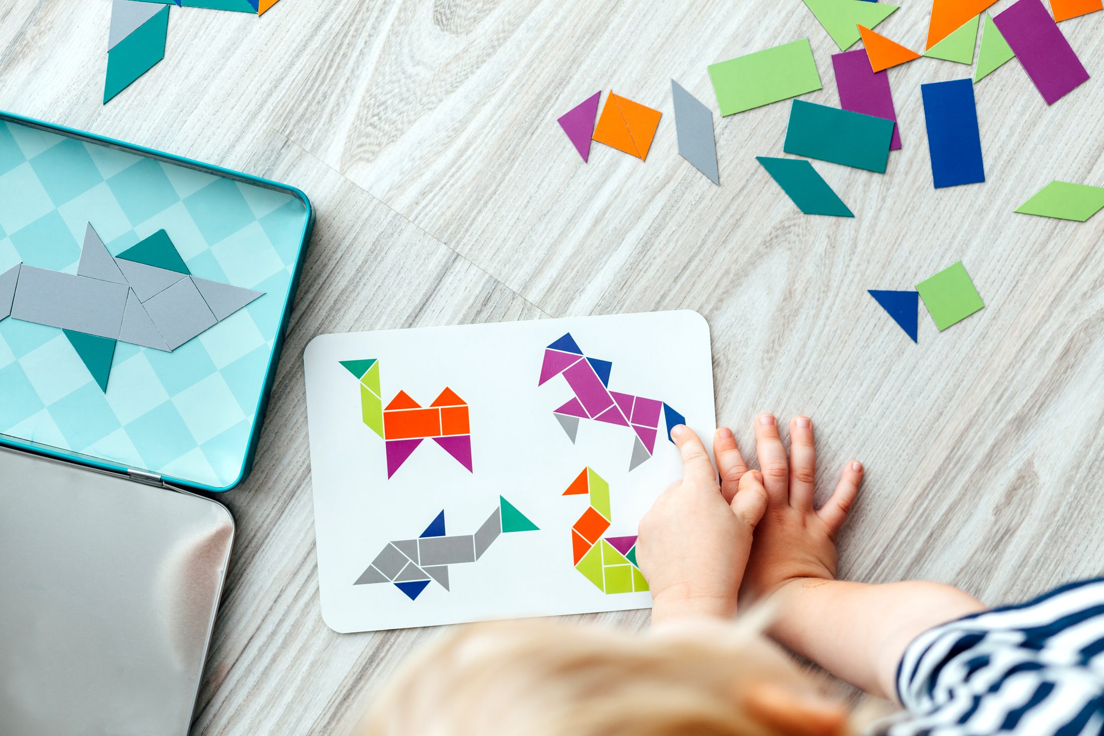 Child doing an art and practical activity